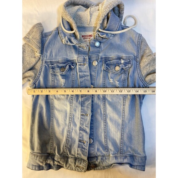 Jean Jacket Mismo Supply, hooded stressed, Small - Picture 8 of 10